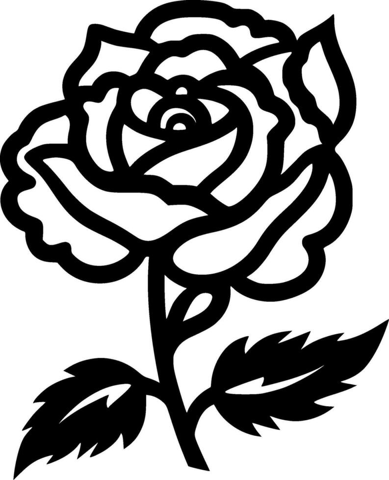 Rose, Minimalist and Simple Silhouette - Vector illustration