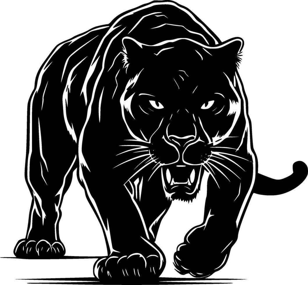 Panther, Minimalist and Simple Silhouette - Vector illustration