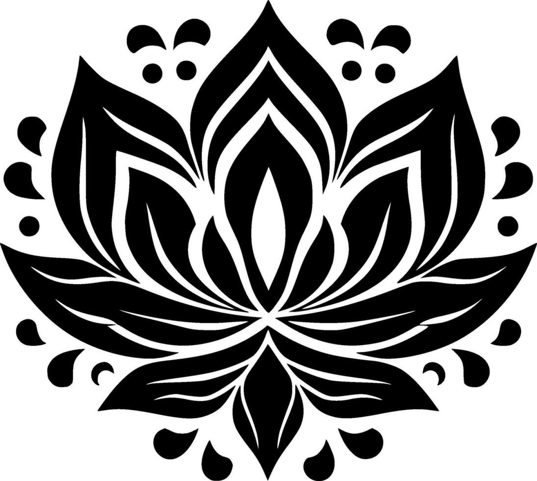 Flower, Black and White Vector illustration