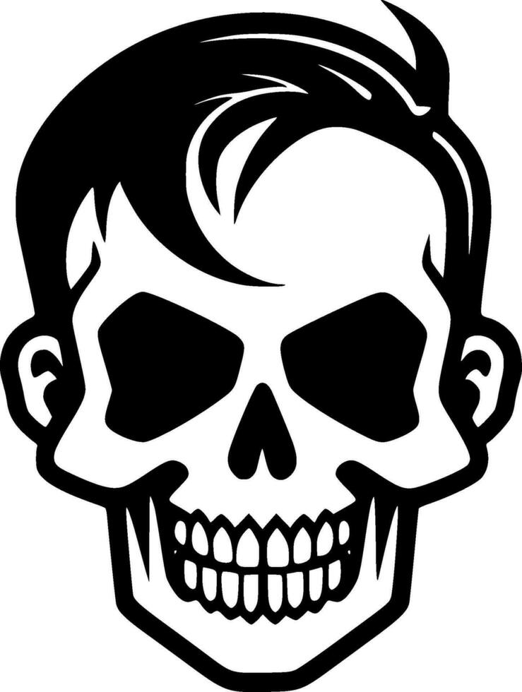 Skull, Black and White Vector illustration