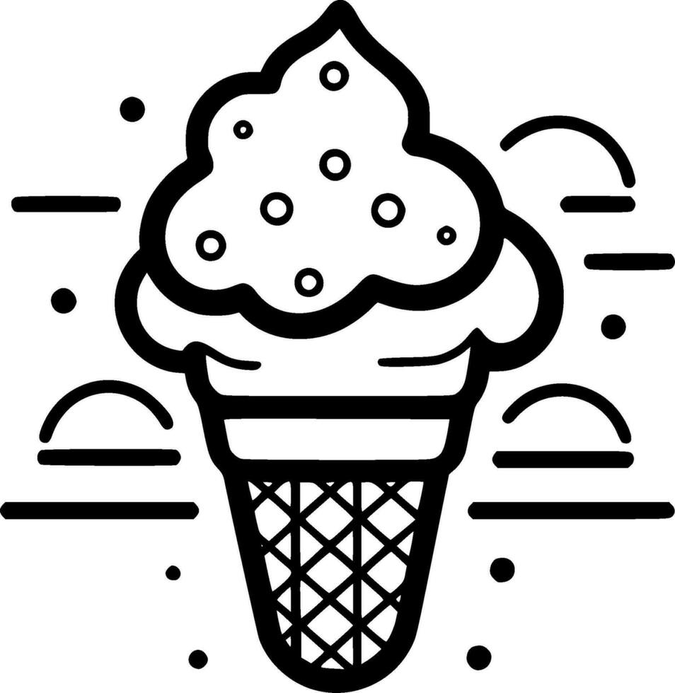 Ice Cream, Minimalist and Simple Silhouette - Vector illustration