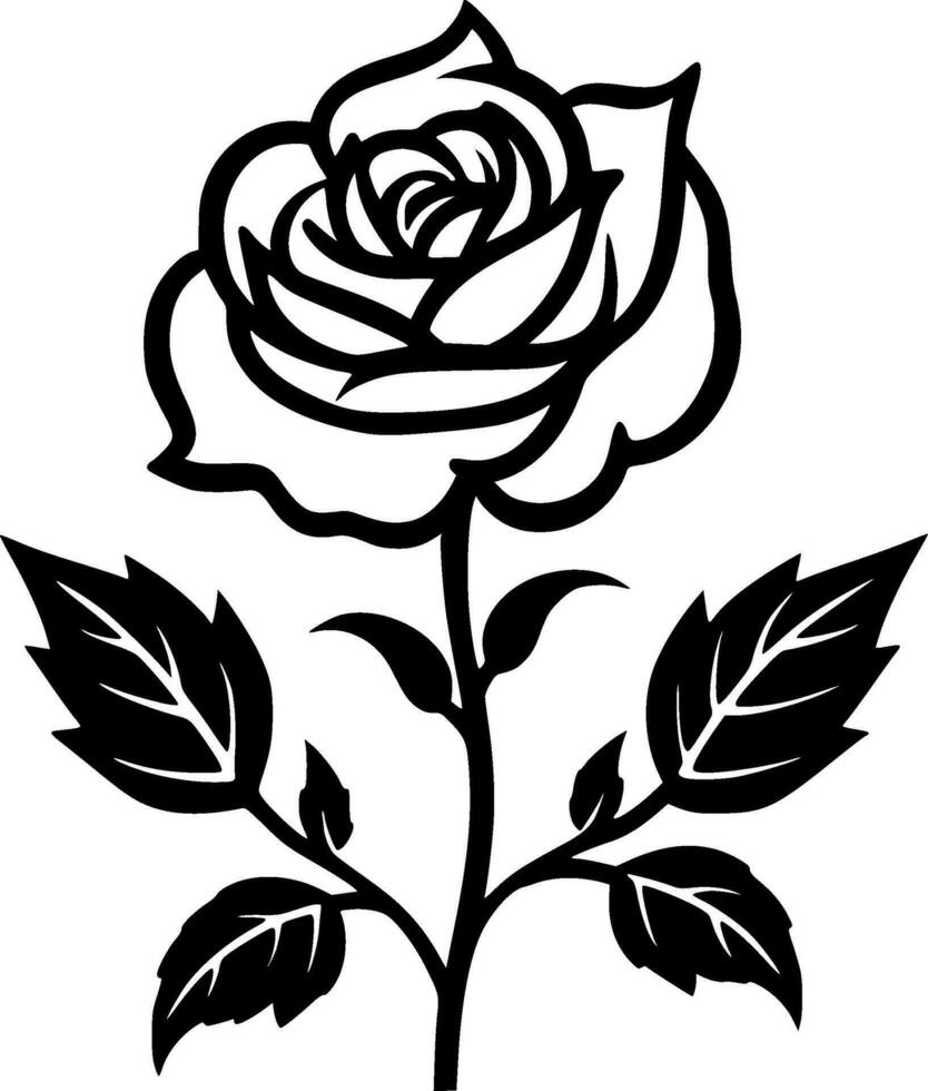 Rose - Minimalist and Flat Logo - Vector illustration