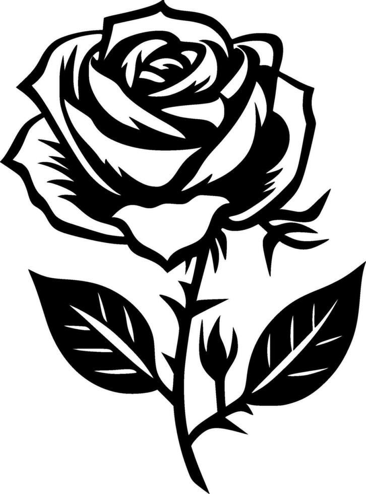 Rose - Minimalist and Flat Logo - Vector illustration