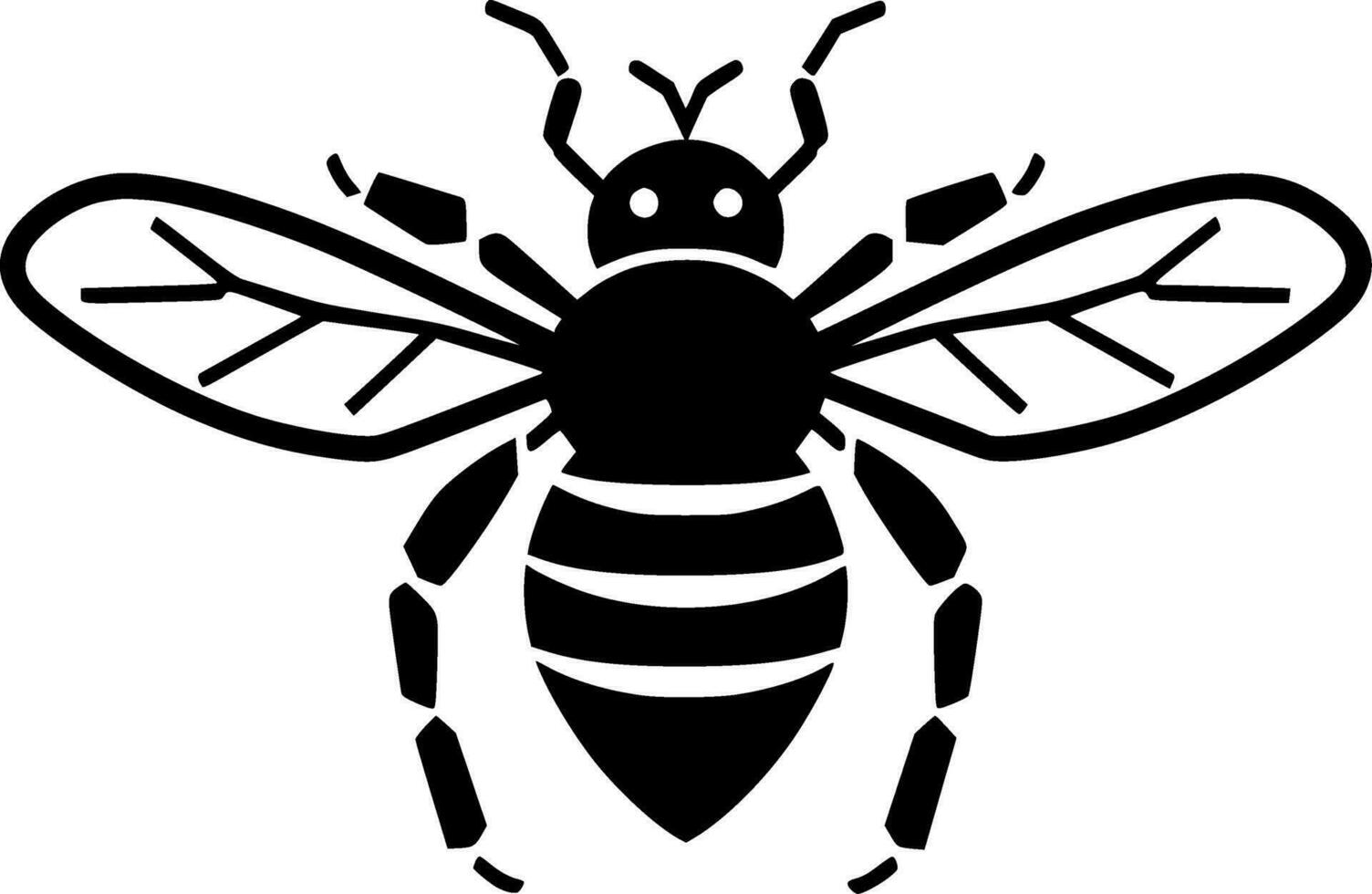 Bee - Black and White Isolated Icon - Vector illustration