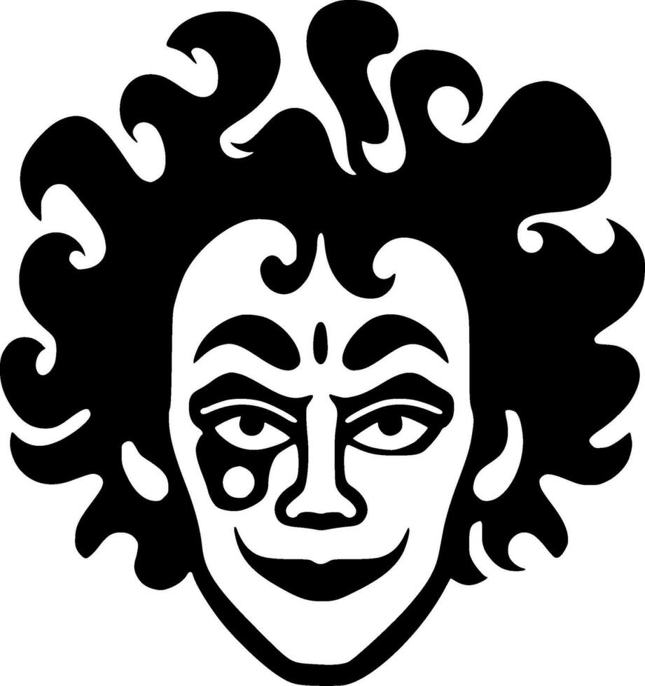 Clown, Minimalist and Simple Silhouette - Vector illustration