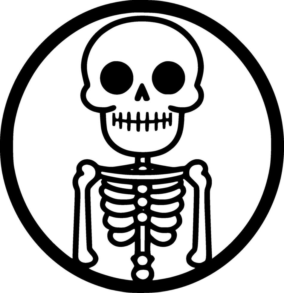 Skeleton - Black and White Isolated Icon - Vector illustration