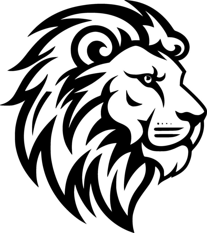 Lion, Minimalist and Simple Silhouette - Vector illustration