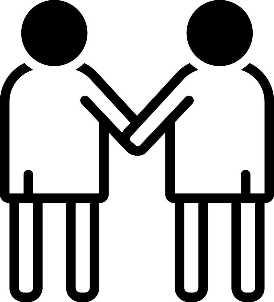 solid icon for friendship vector