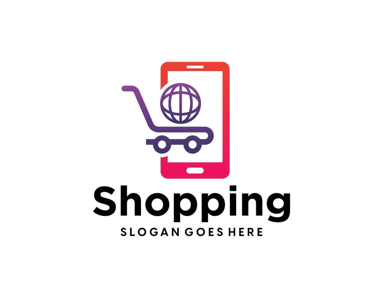 click shop logo icon design. online shop logo design template vector