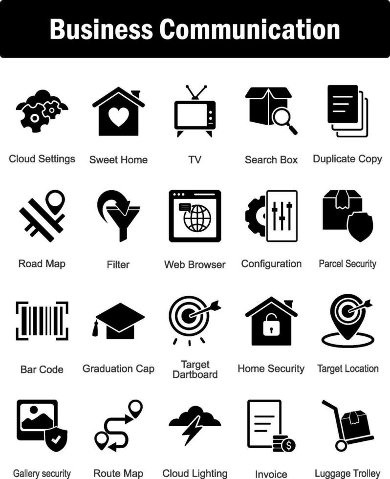 A set of 20 Business icons as cloud settings, sweet home, tv vector