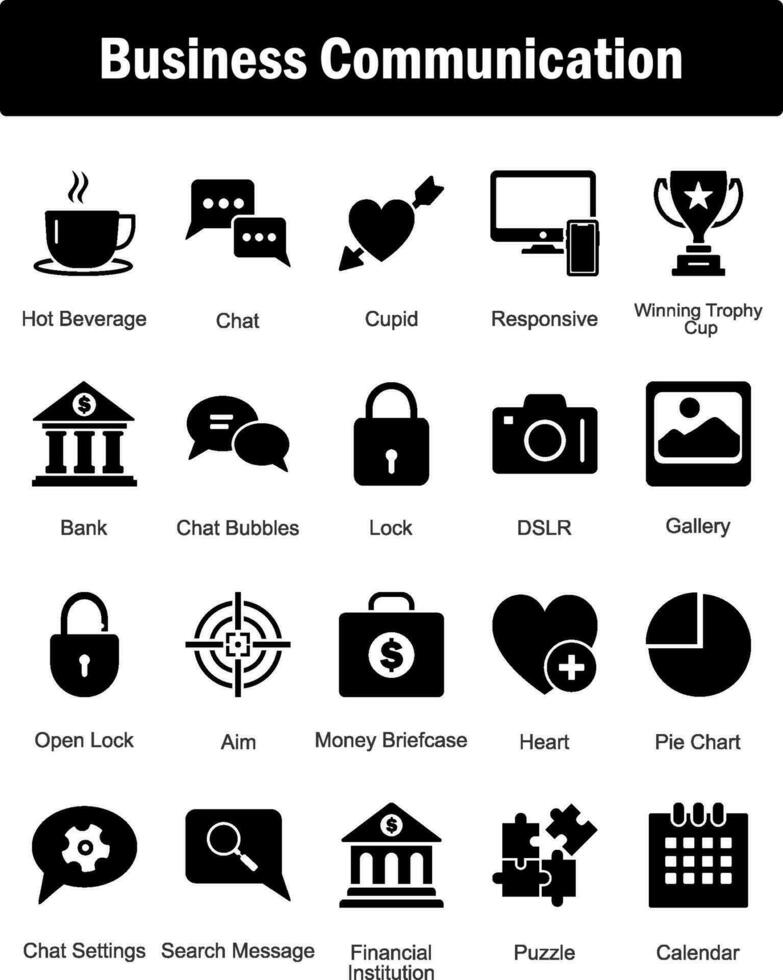 A set of 20 Business icons as hot beverage, chat, cupid vector