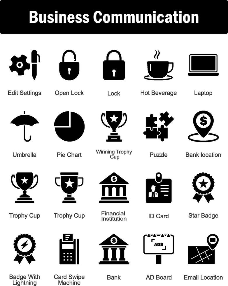 A set of 20 Business icons as edit settings, open lock, lock vector