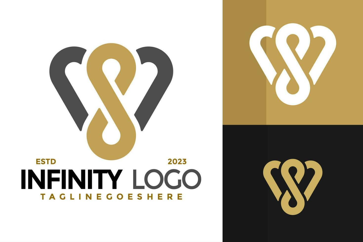 Vs or Sv Infinity logo design vector symbol icon illustration