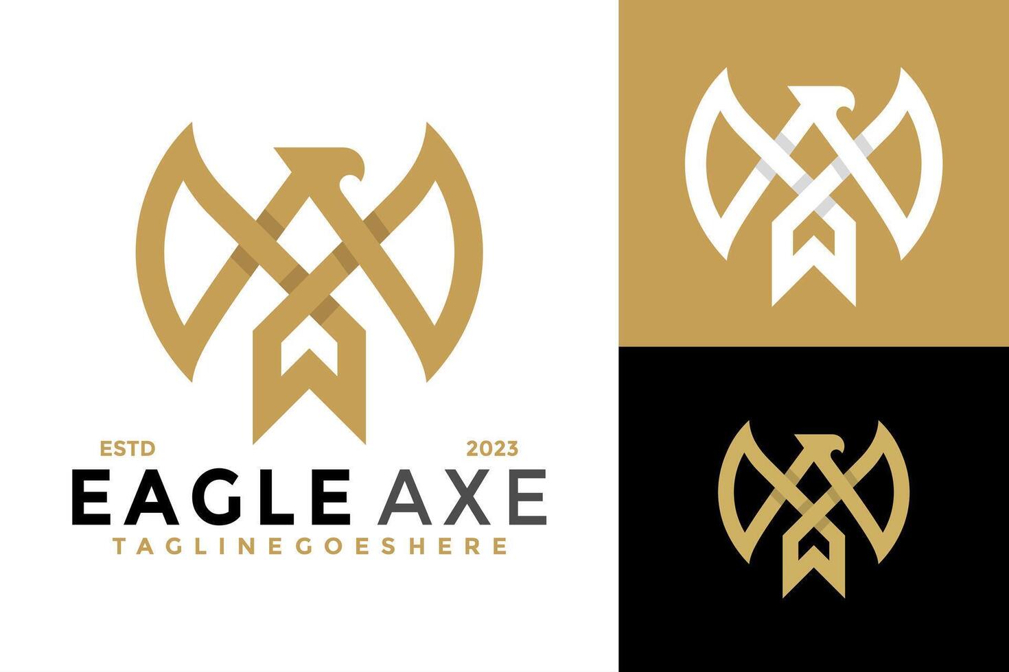 Eagle Axe logo design vector symbol icon illustration