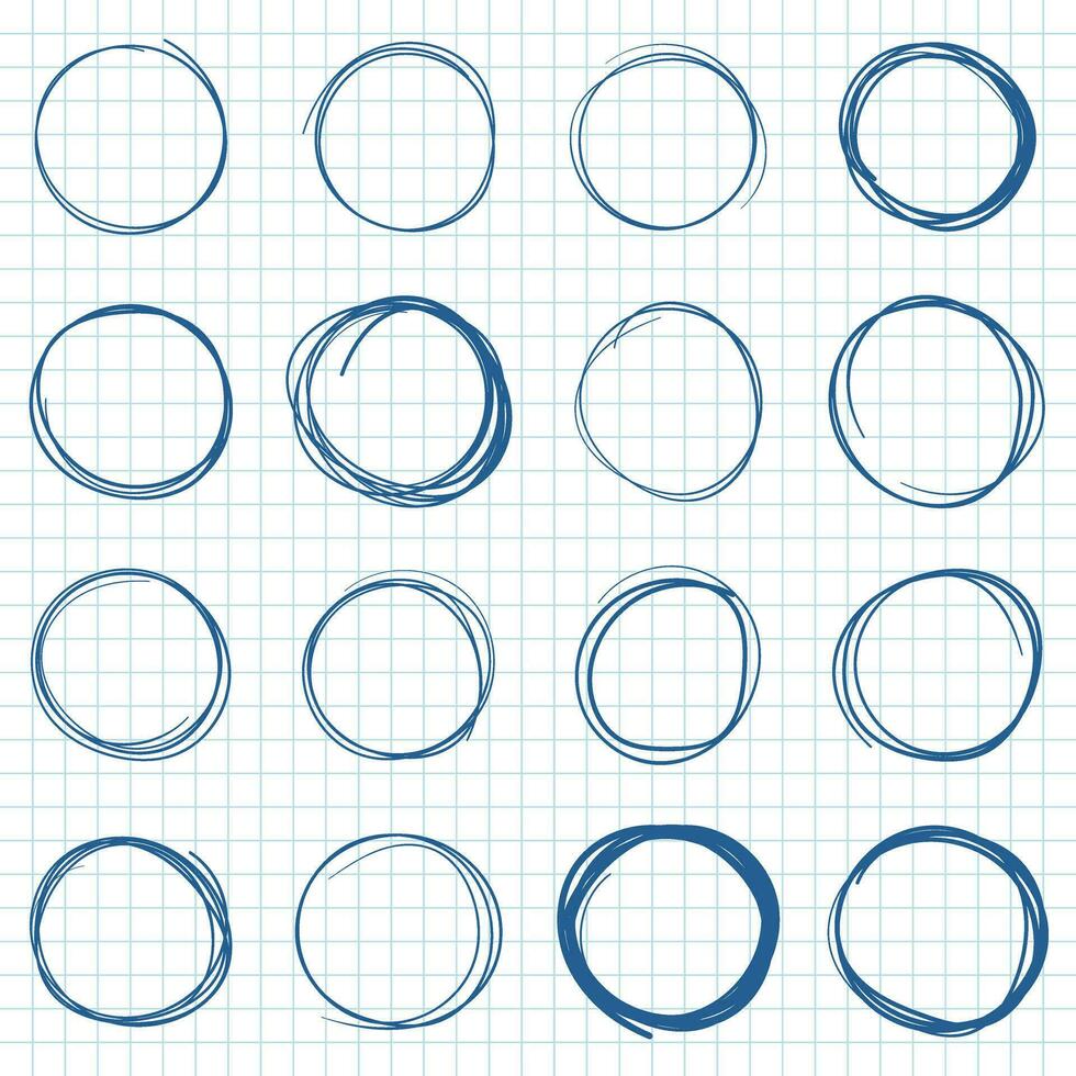 Circle line sketch icon in hand drawn style. Circular scribble doodle vector illustration on isolated background. Pencil or pen bubble sign business concept.