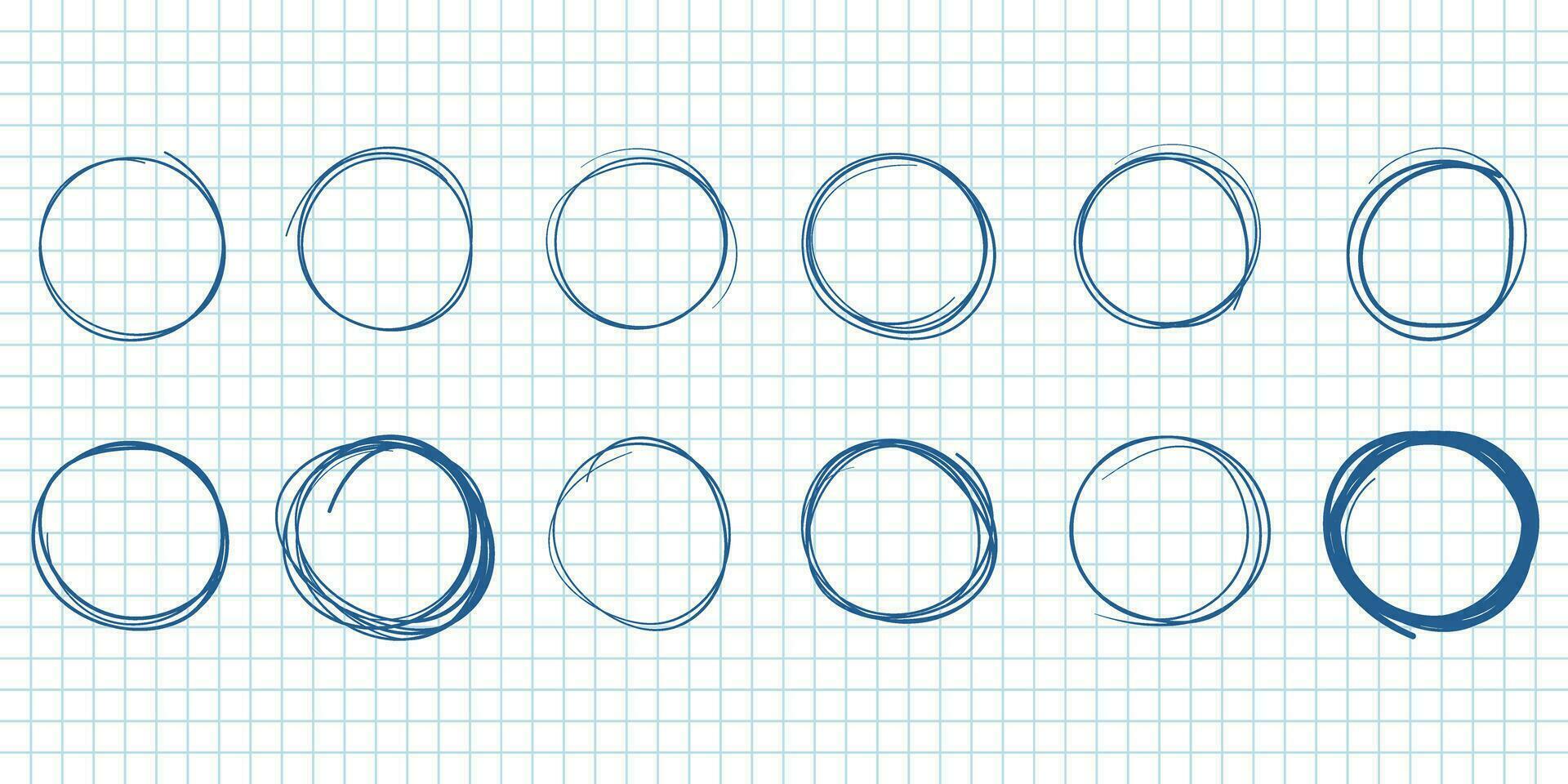 Circle line sketch icon in hand drawn style. Circular scribble doodle vector illustration on isolated background. Pencil or pen bubble sign business concept.