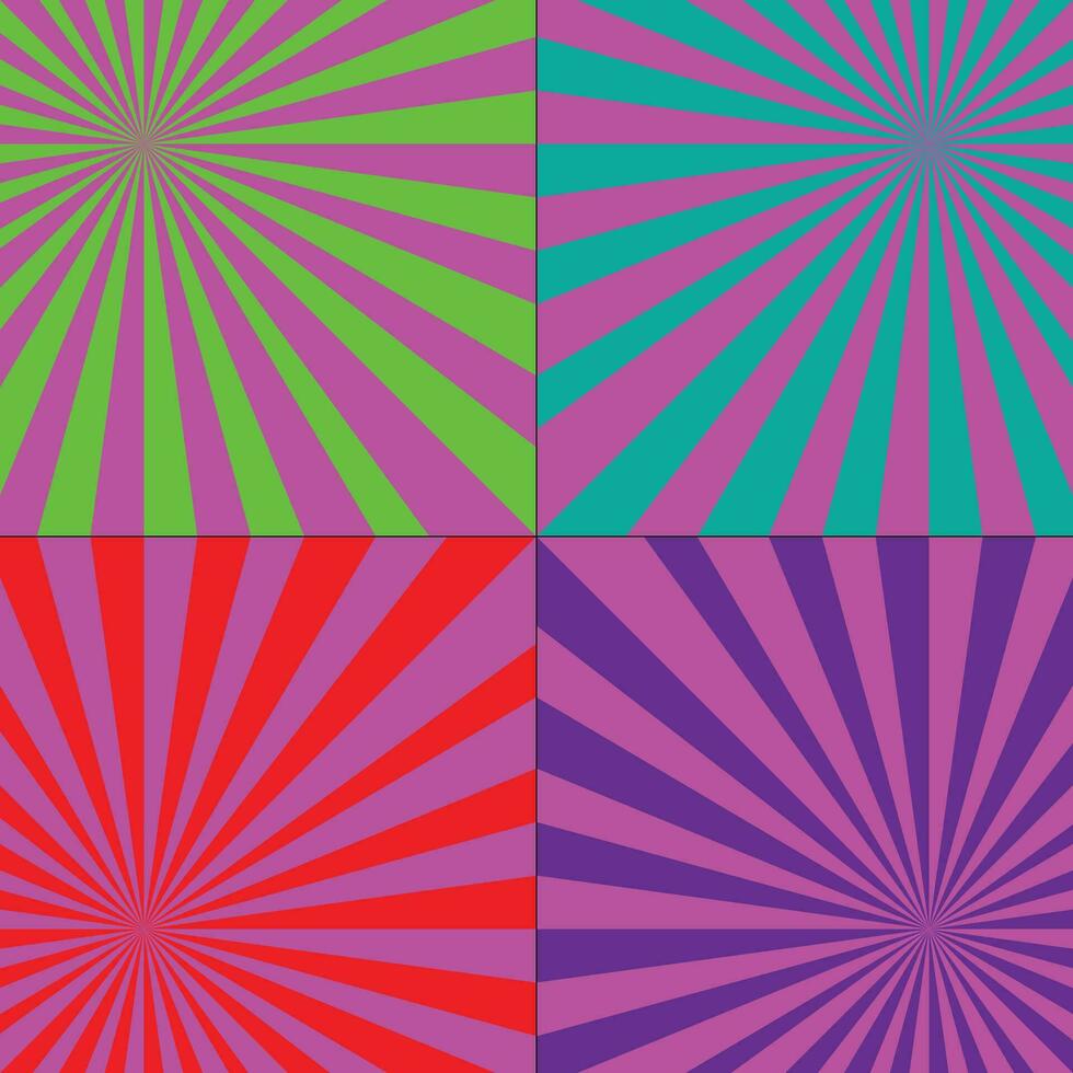 abstract mod rays vector patterns with bright colors and pink