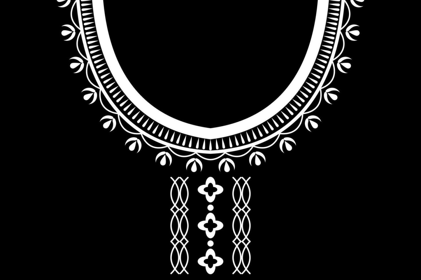 étnico collar cordón oriental modelo tradicional en negro antecedentes. vector