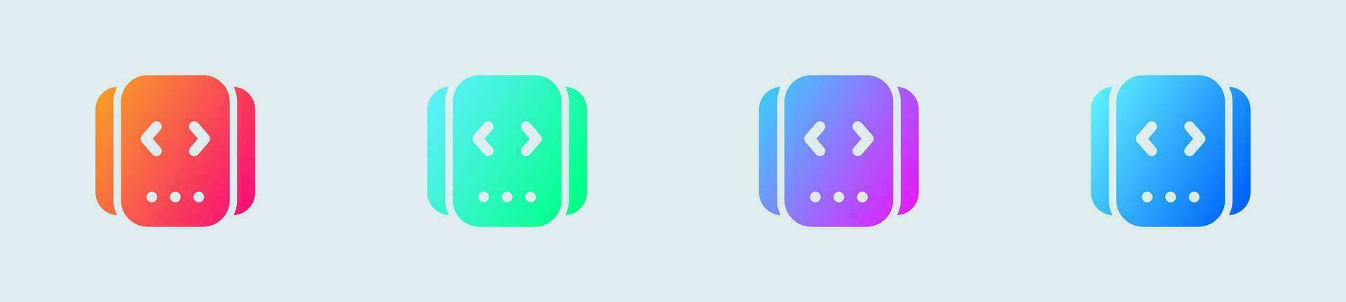 Slider solid icon in gradient colors. Bar control signs vector illustration.