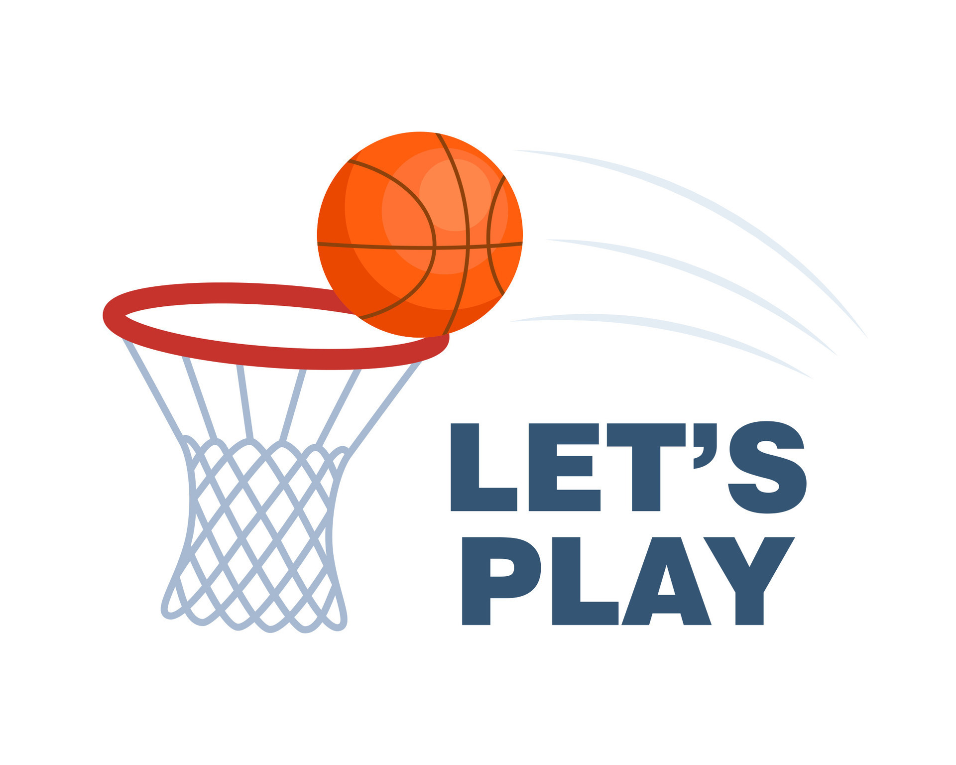 Let's Play Basketball, T-shirt design typography with basketball