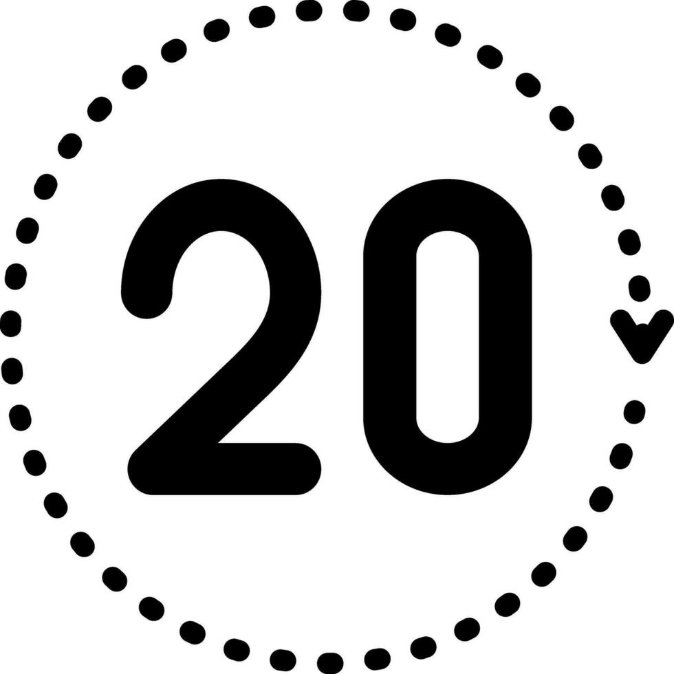 solid icon for twenty vector