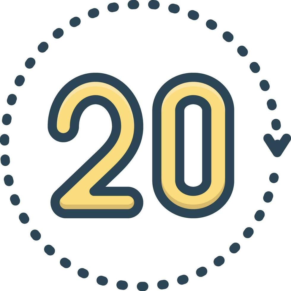 color icon for twenty vector
