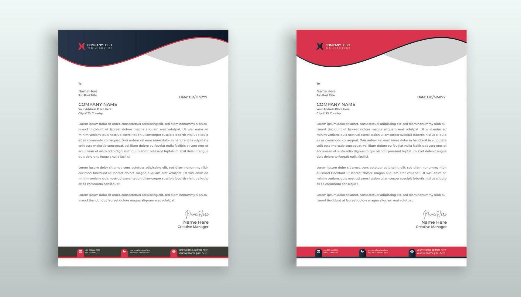 professional creative letterhead template design for your business vector