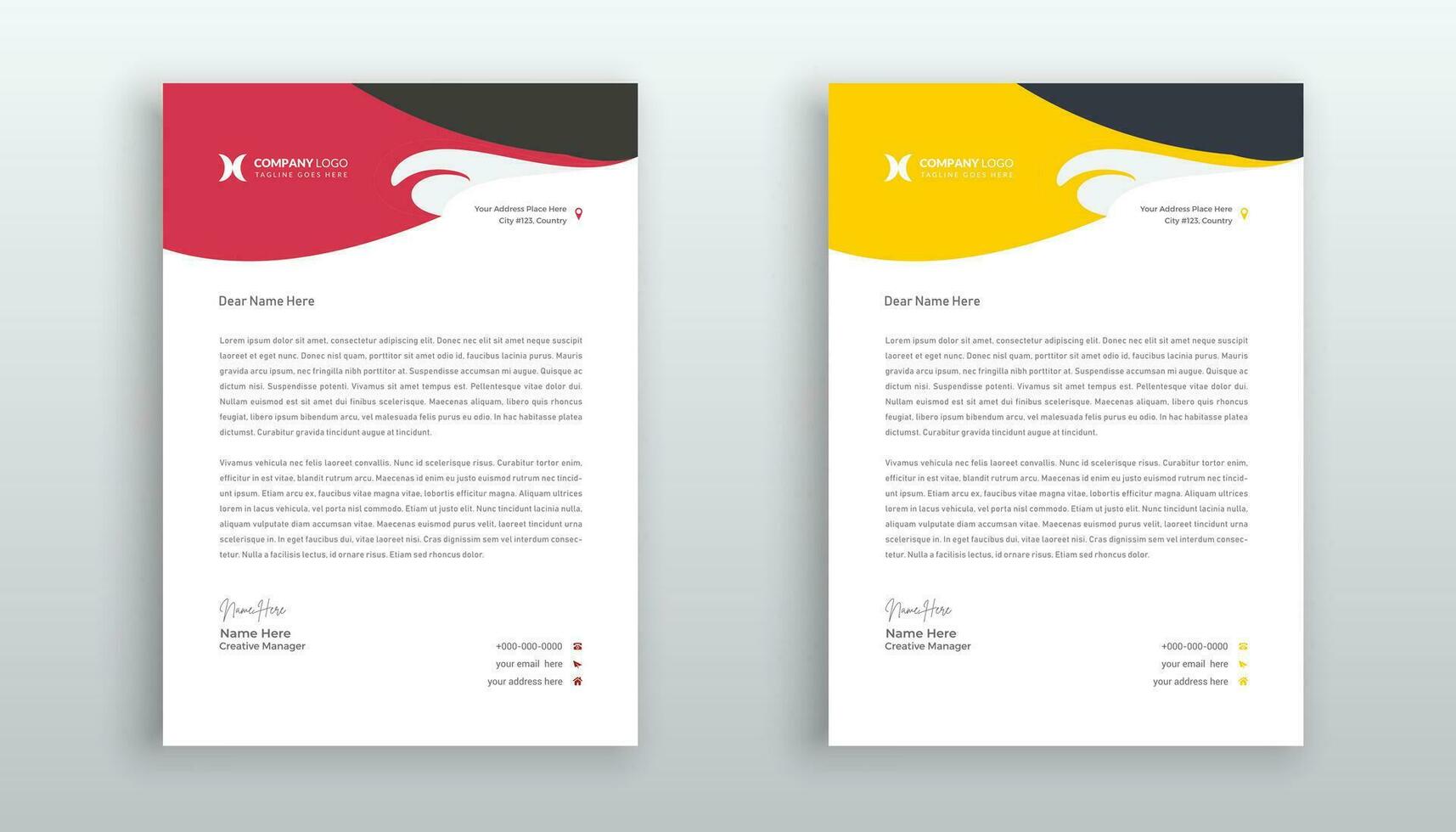 professional creative letterhead template design for your business vector