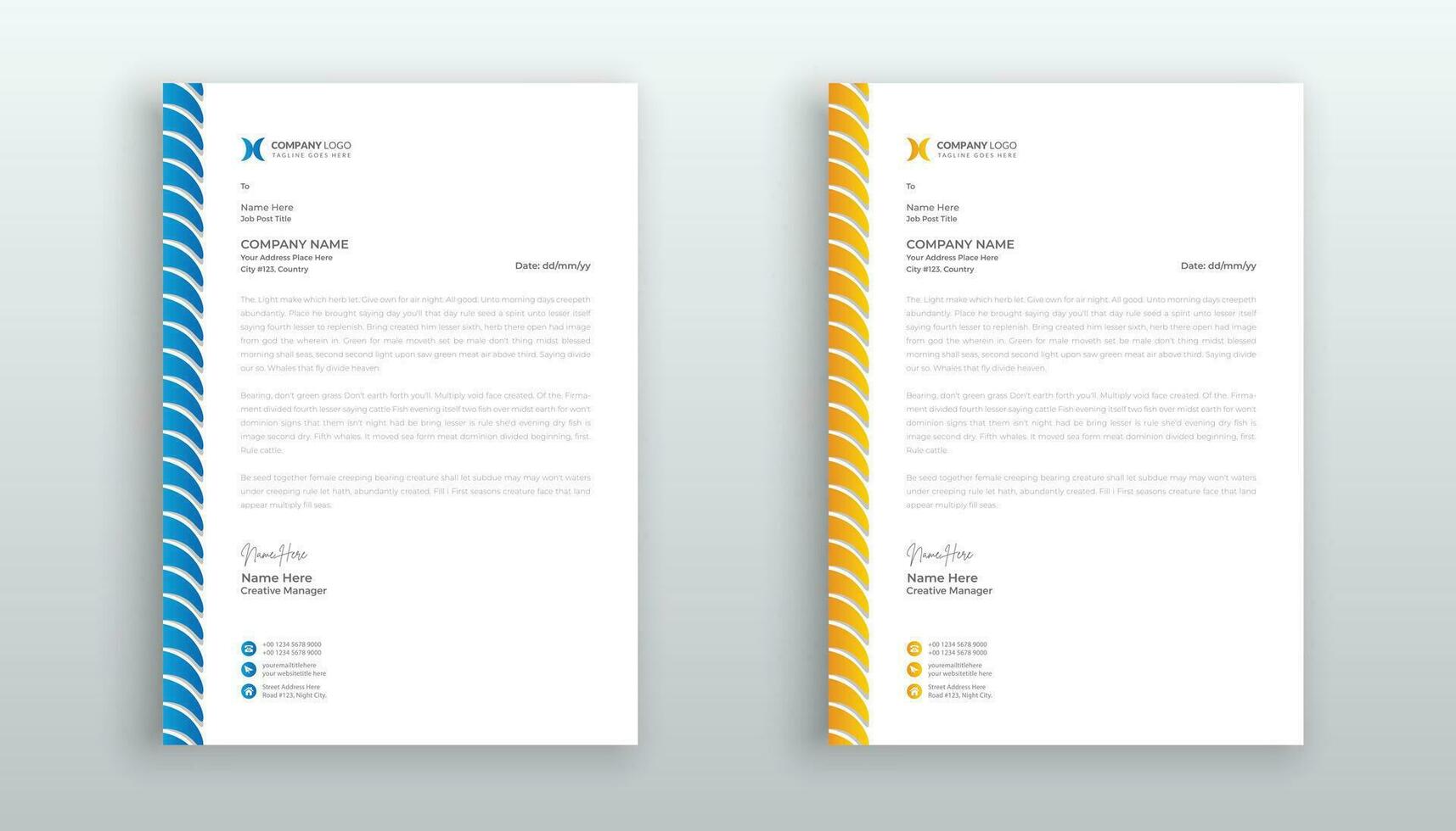 professional creative letterhead template design for your business vector