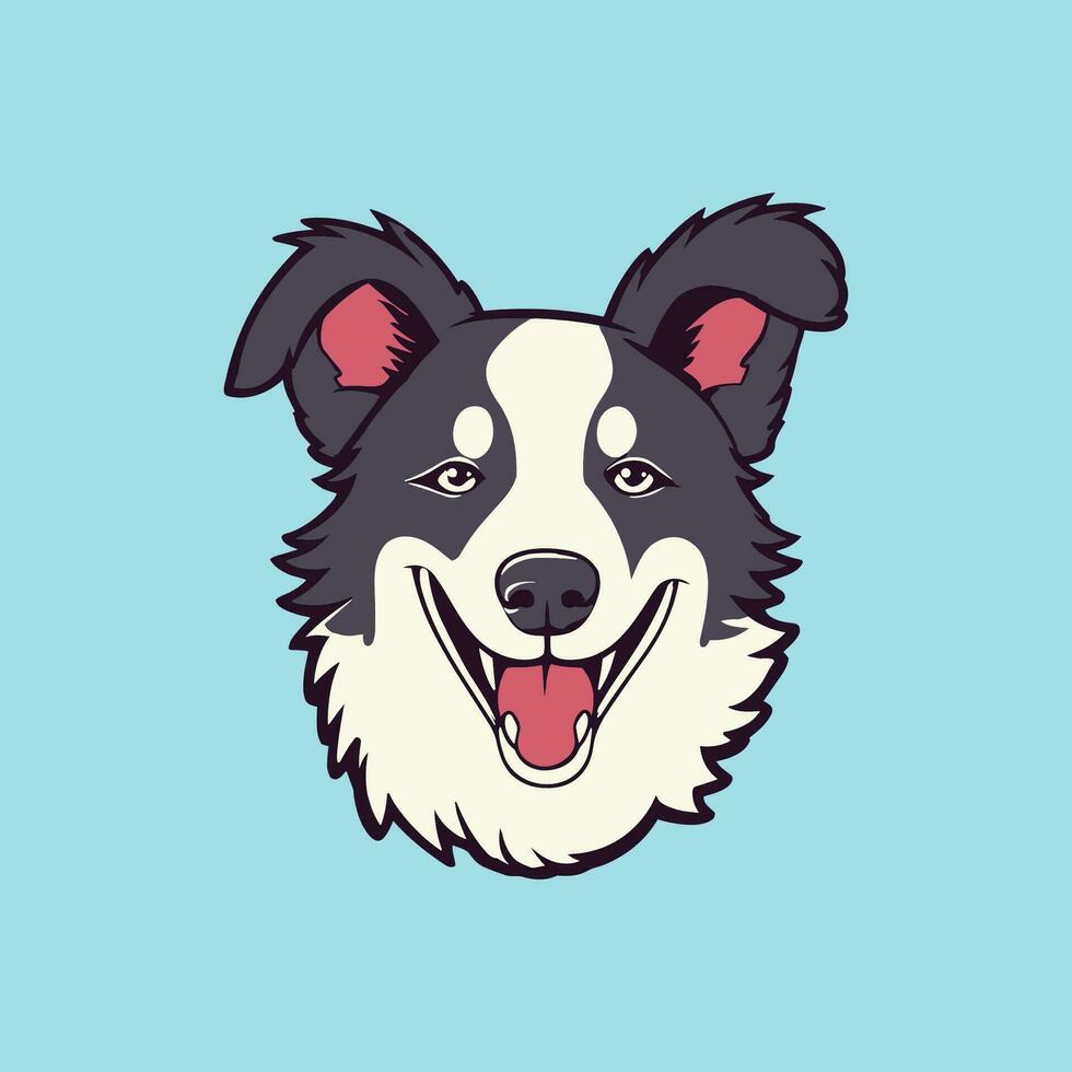 vector ilustración de un contento perro cara