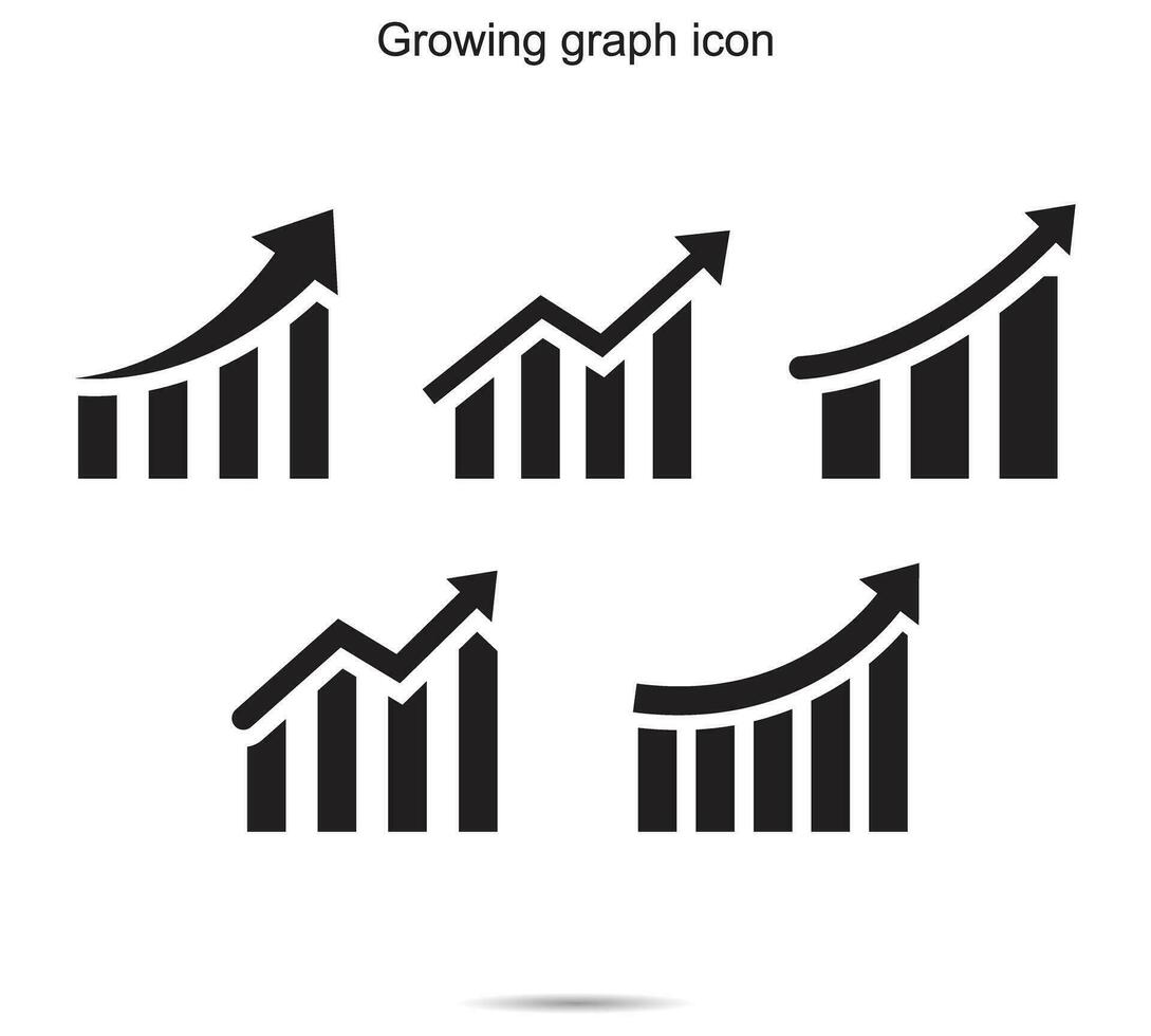 Growing graph icon, vector illustration.