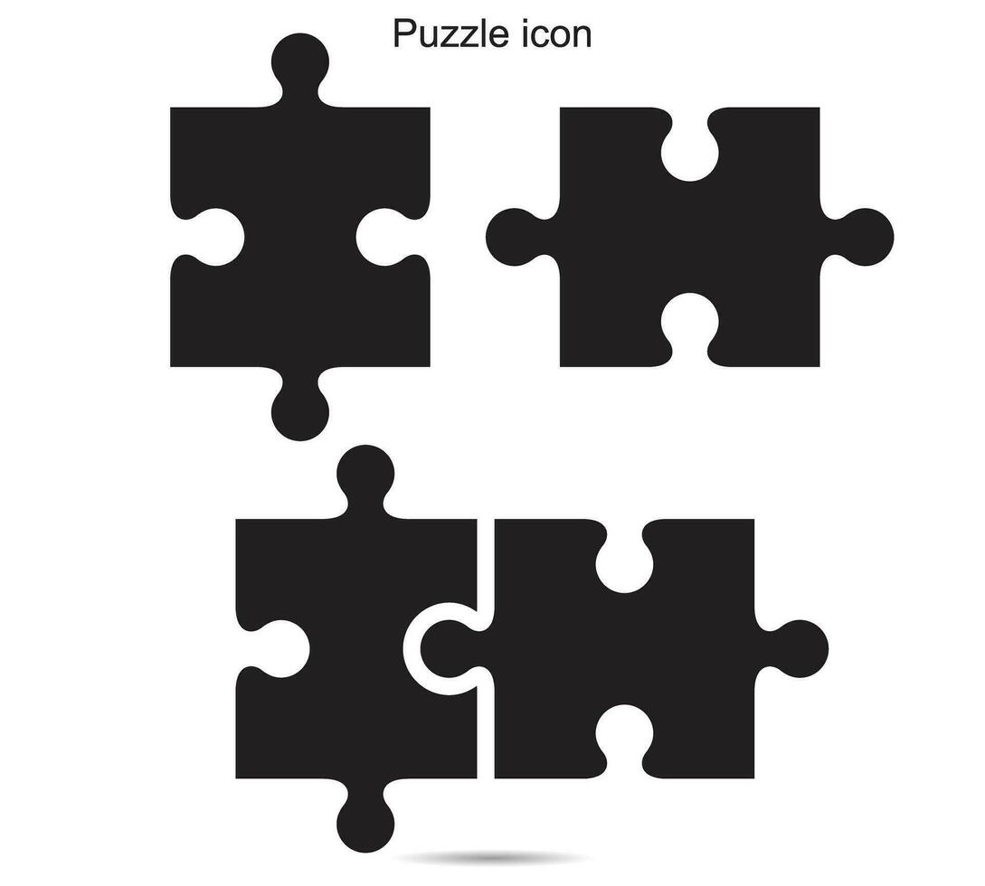 Puzzle icon, vector illustration.