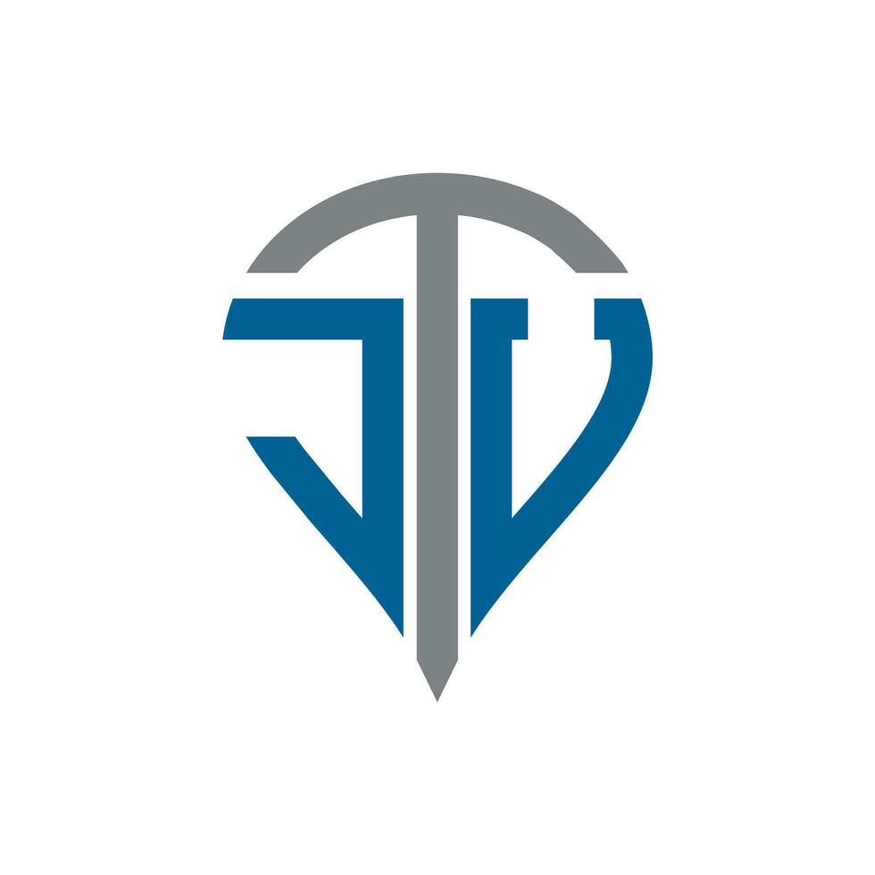 JTV letter logo design. JTV creative monogram initials letter logo concept. JTV Unique modern flat abstract vector letter logo design.