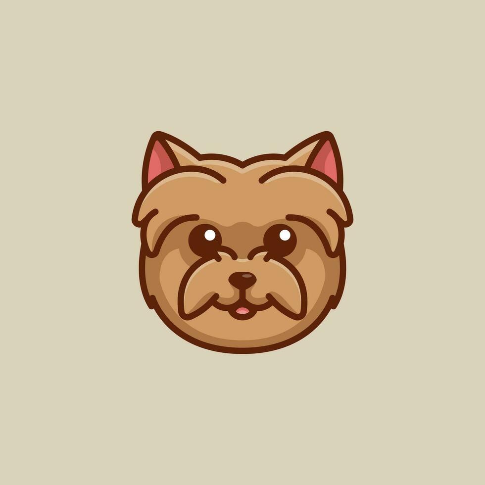 linda avatar mojón terrier cabeza sencillo dibujos animados vector ilustración perro razas naturaleza concepto icono aislado