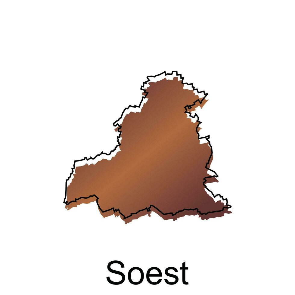 map City of Soest, World Map International vector design template