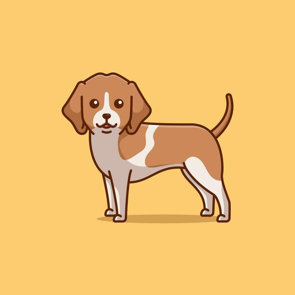 linda Foxhound sencillo dibujos animados vector ilustración perro razas naturaleza concepto icono aislado
