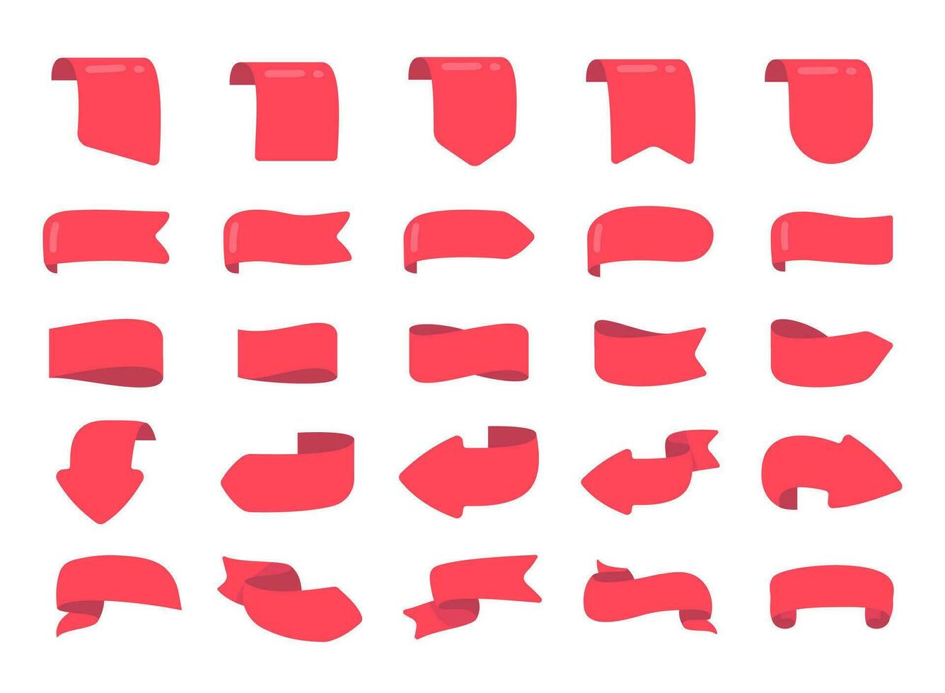 ribbon banner red fluttering for decorating a cute text frame vector