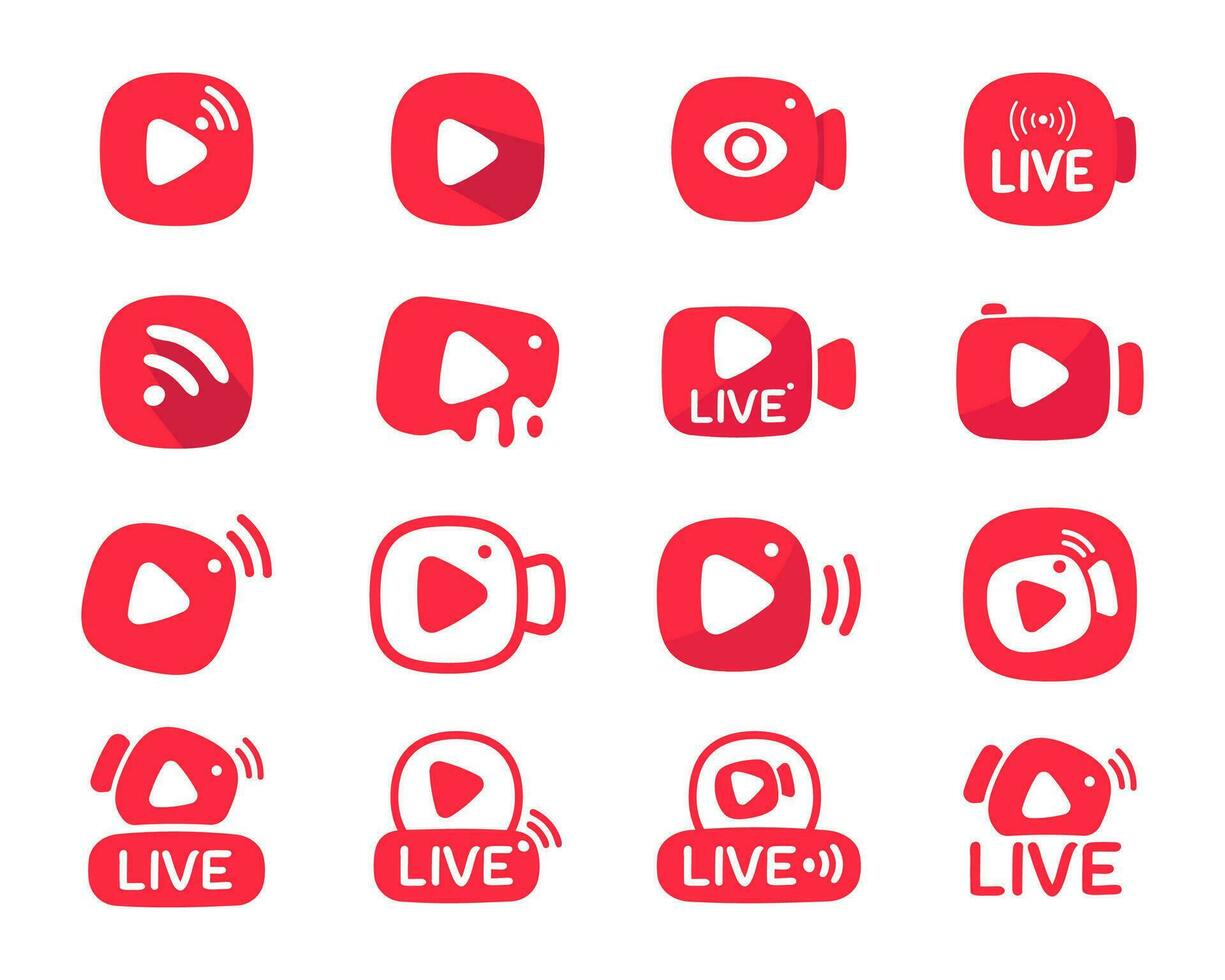 social media live broadcast icon streaming video online meeting vector