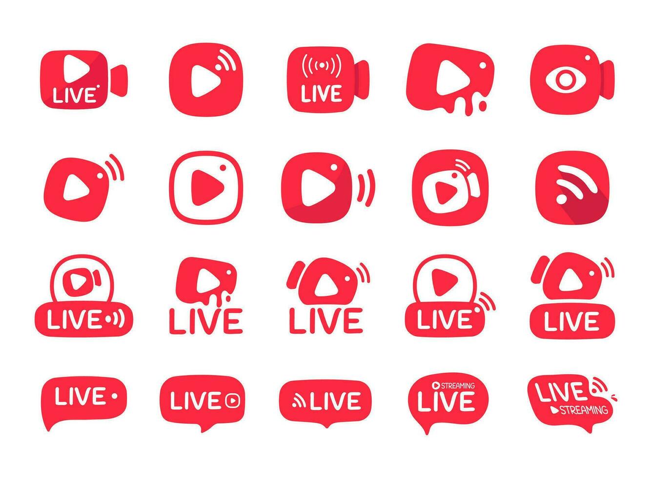social media live broadcast icon streaming video online meeting vector