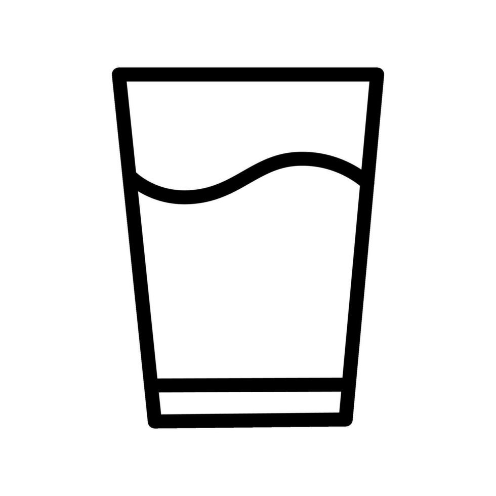 vaso de agua icono aislado en blanco antecedentes. vector