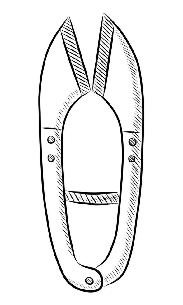 BLACK VECTOR ISOLATED ON A WHITE BACKGROUND DOODLE ILLUSTRATION OF GARDEN SCISSORS