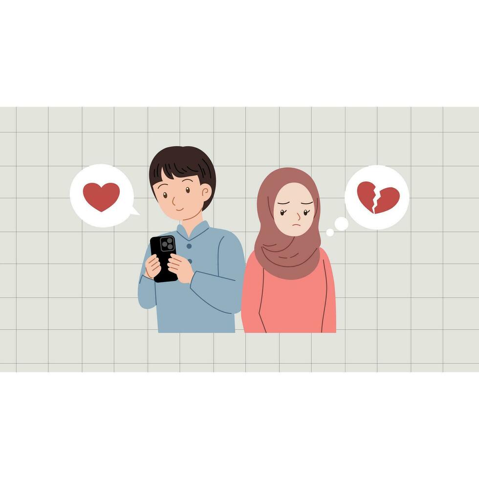 love affair relationship third person cheating set vector