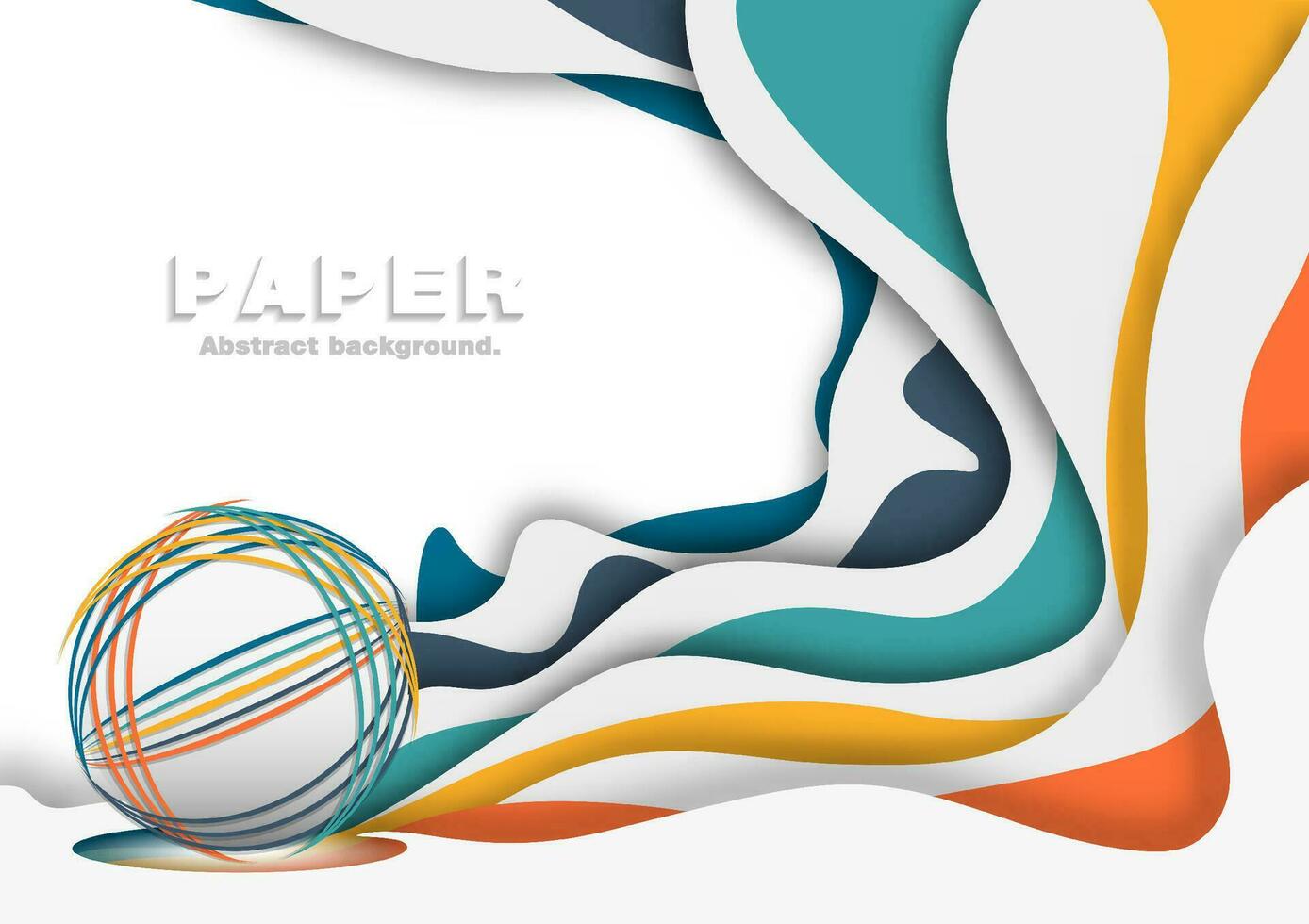 Abstract background. Paper-cut A ball from a line of color. vector