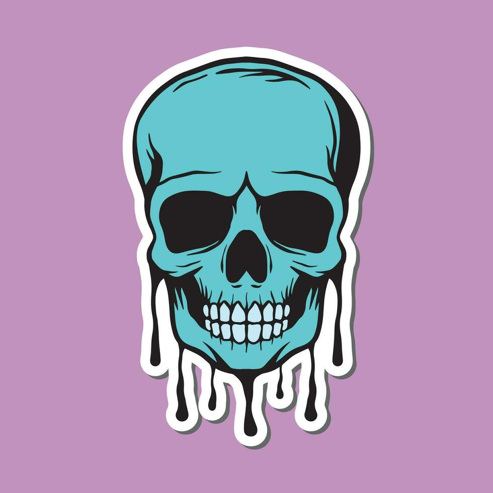 skull hand drawn illustrations for stickers logo tattoo etc vector