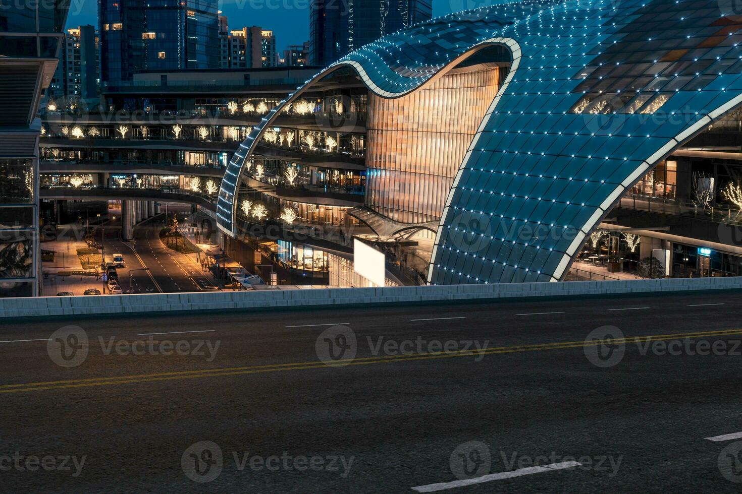 Asphalt road and urban building of Suzhou, driveway and road. photo