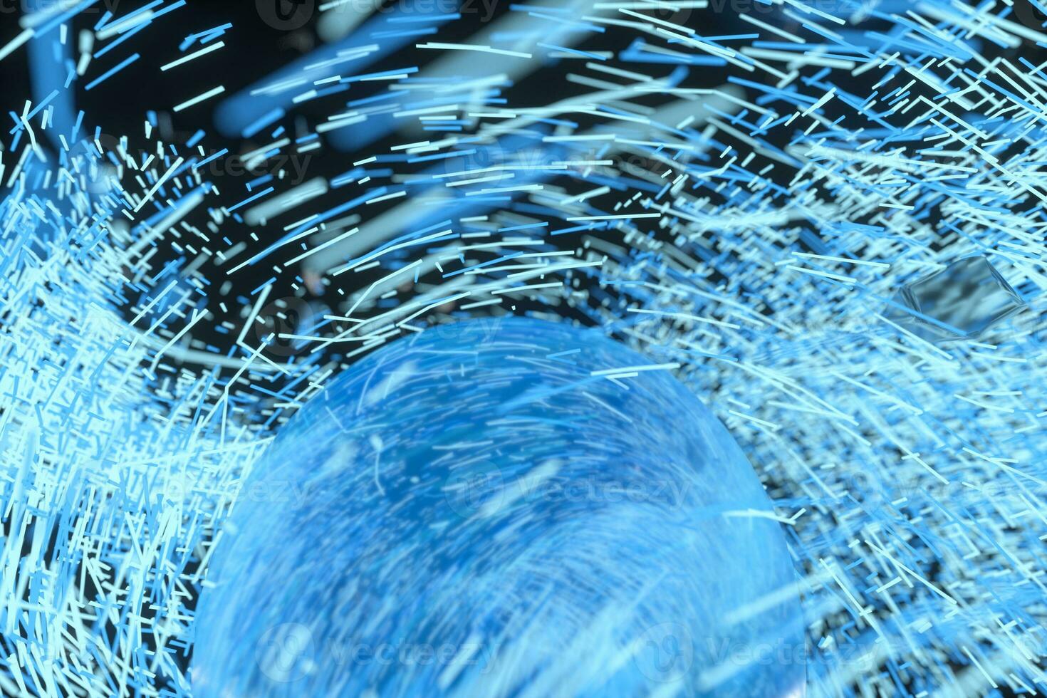 High speed vortex particles, 3d rendering. photo