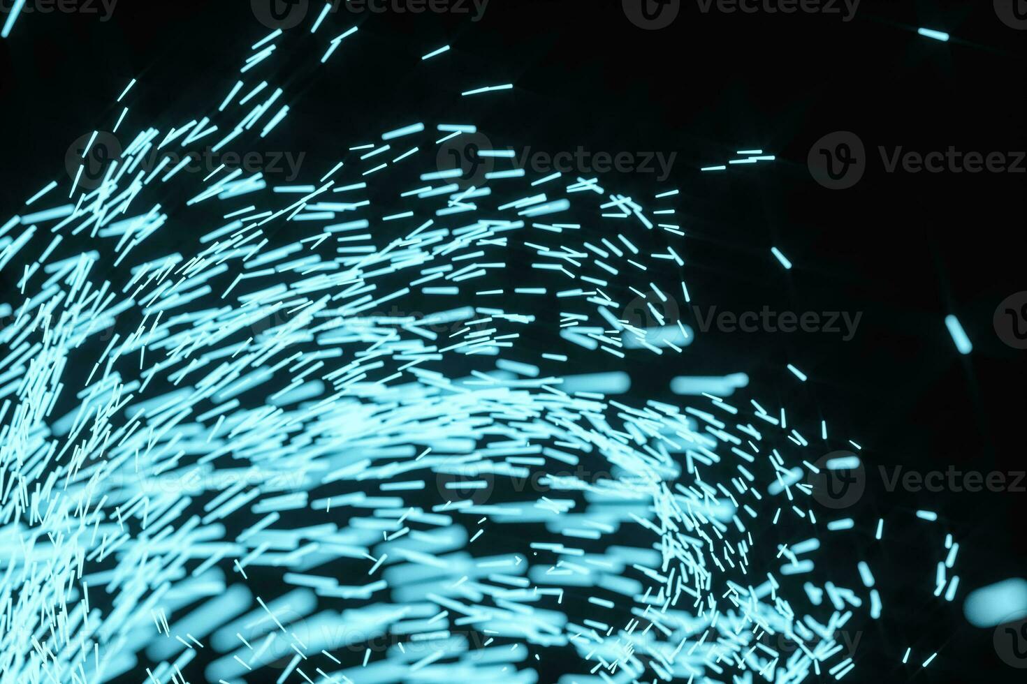 High speed vortex particles, 3d rendering. photo