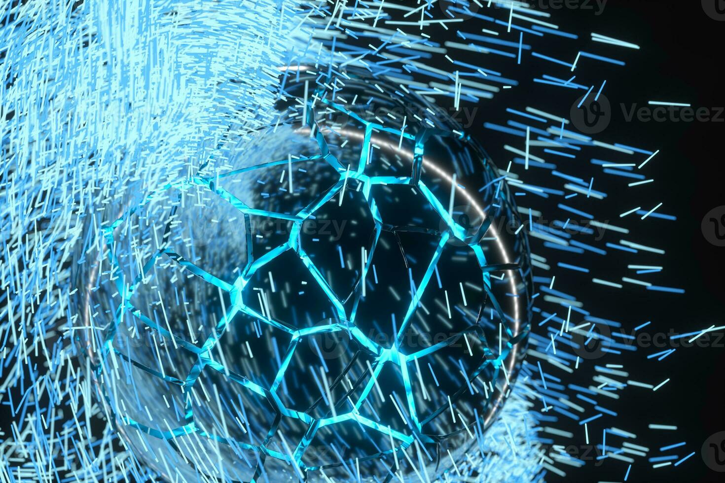High speed vortex particles, 3d rendering. photo