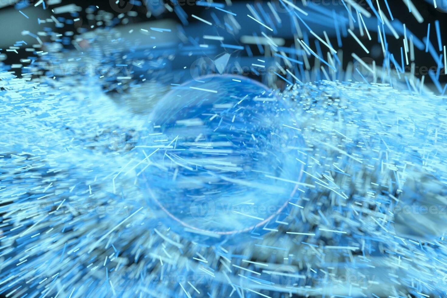 High speed vortex particles, 3d rendering. photo