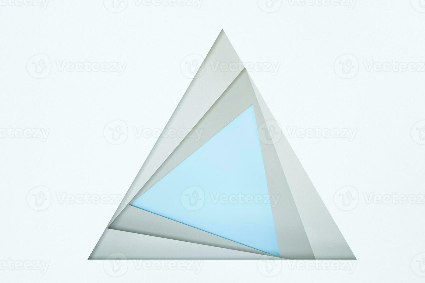 Blank and vortical paper cards with triangle shape, 3d rendering. photo